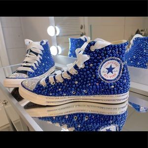 Royal Blue custom bling Chucks